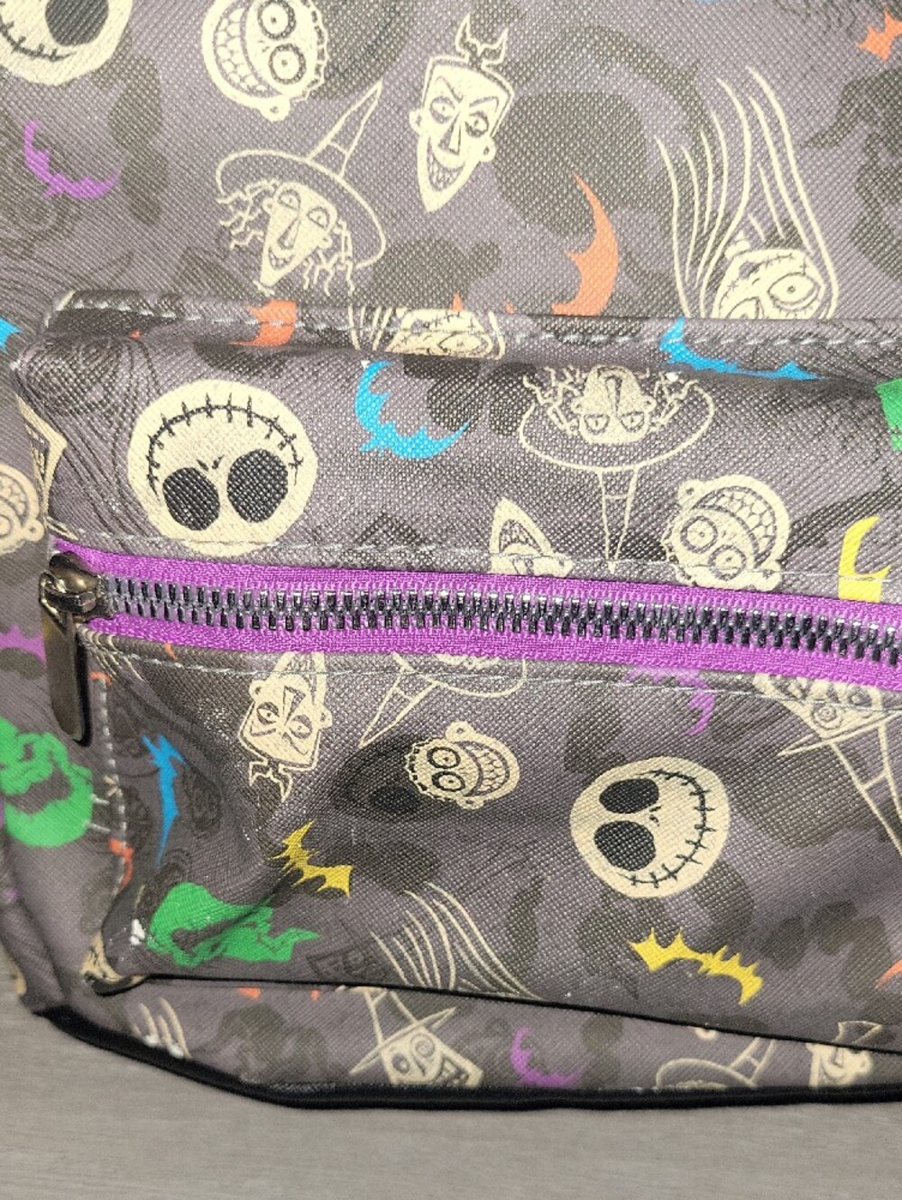 Disney The Nightmare Before Christmas Mini Backpack - Gray with Purple Accents - Picture 6 of 7